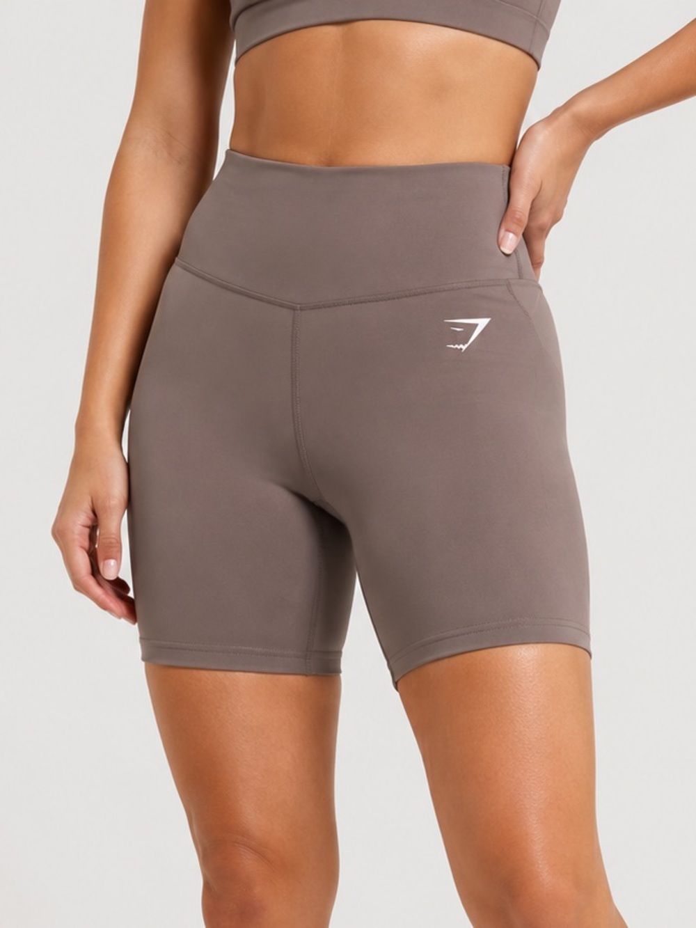 Gymshark Training Tight Bike Shorts Taupe Size Small High Rise 7”